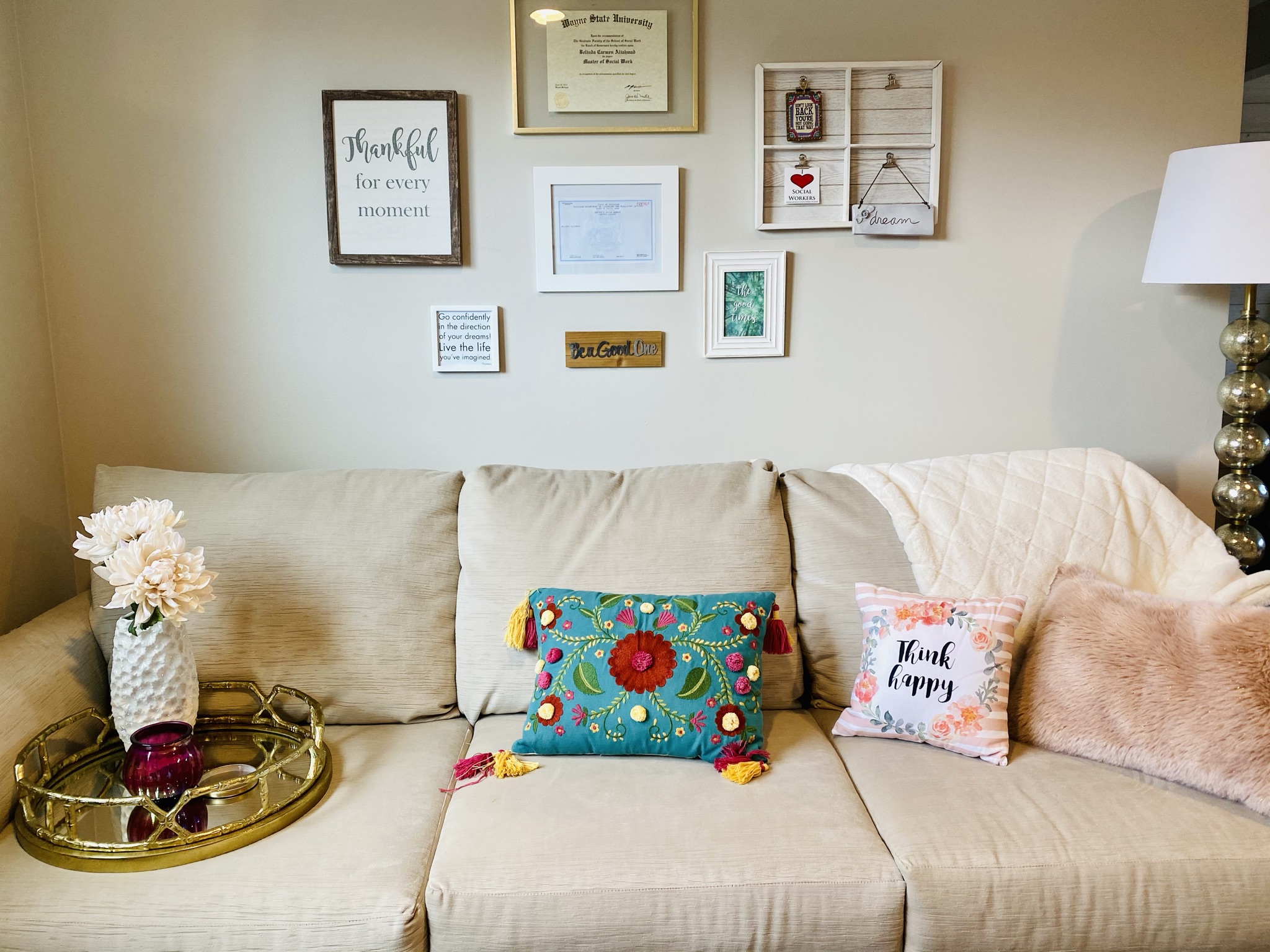 a comfy couch for sharing feelings